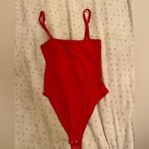 Forever 21 Red ribbed bodysuit
